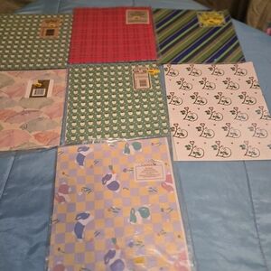 Rousans, Hallmark & Rust Craft Vintage Wrapping Paper Set Of  7 All Sealed But 1
